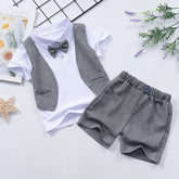 Children's Fashion Short-sleeved Shorts Bow Baby Rompers